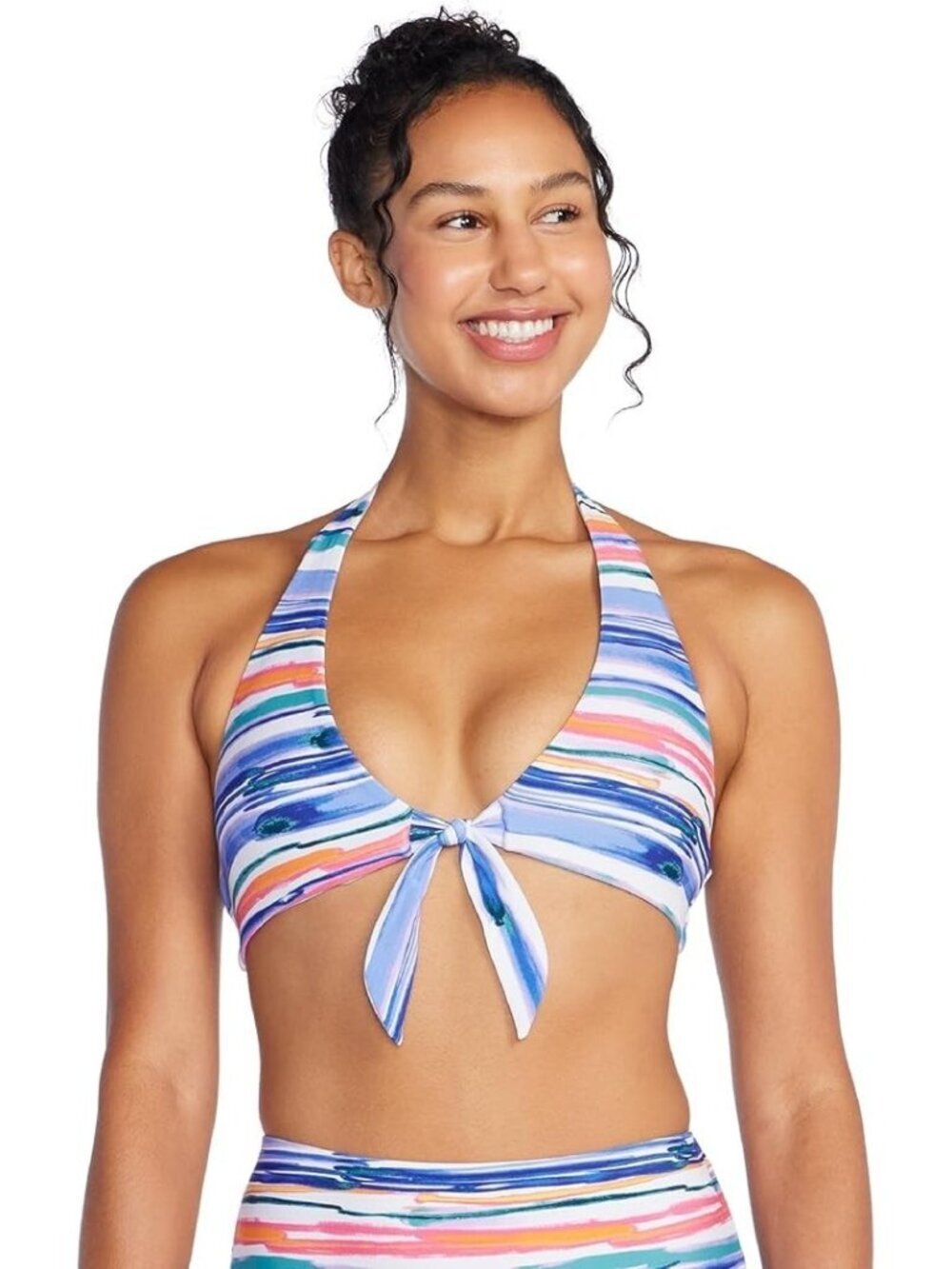 Speedo Womens Swimsuit Bikini Top V-Neck HalterBikini Top Size: S NWT